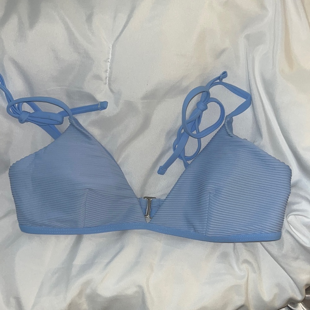 blue bikini top from garage